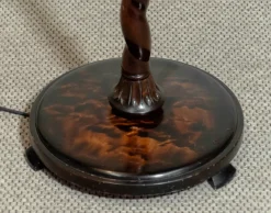 New Pamono Art Nouveau Floor Lamp with Twisted Wood Stand, 1940s