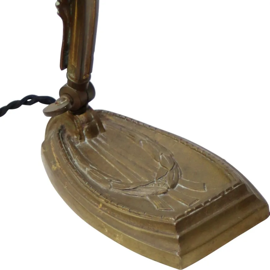 Online Pamono Art Nouveau French Brass & Frosted Glass Table Lamp
