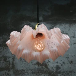 Hot Pamono Art Nouveau French Clichy Pink Colored Glass Pendant Light, 1920s