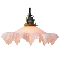 Hot Pamono Art Nouveau French Clichy Pink Colored Glass Pendant Light, 1920s