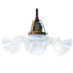 Discount Pamono Art Nouveau French Pearl Blue Glass Pendant Light, 1920s