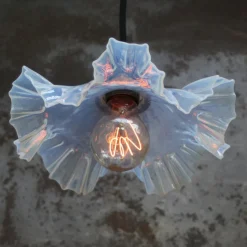 Discount Pamono Art Nouveau French Pearl Blue Glass Pendant Light, 1920s