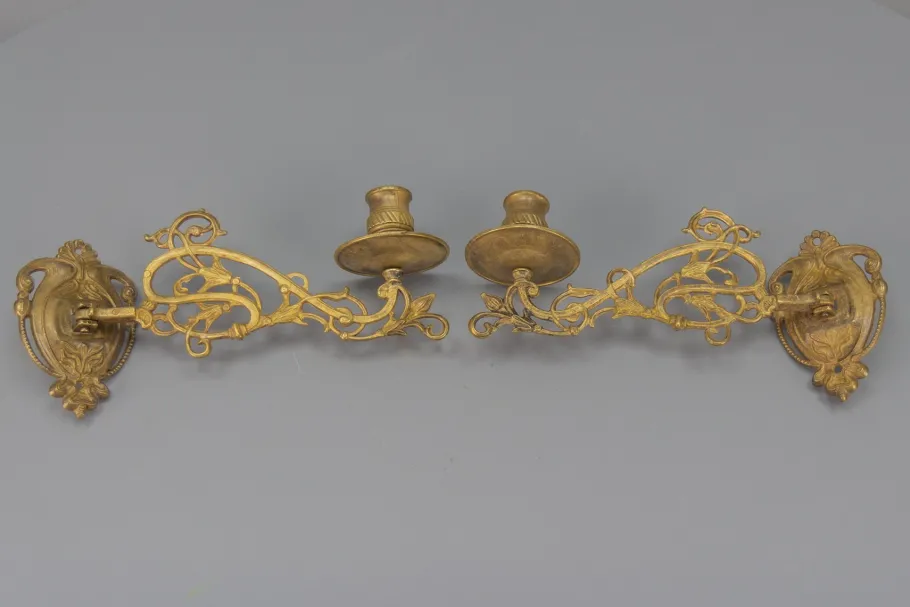 Clearance Pamono Art Nouveau French Piano Candleholders, 1950s, Set of 2