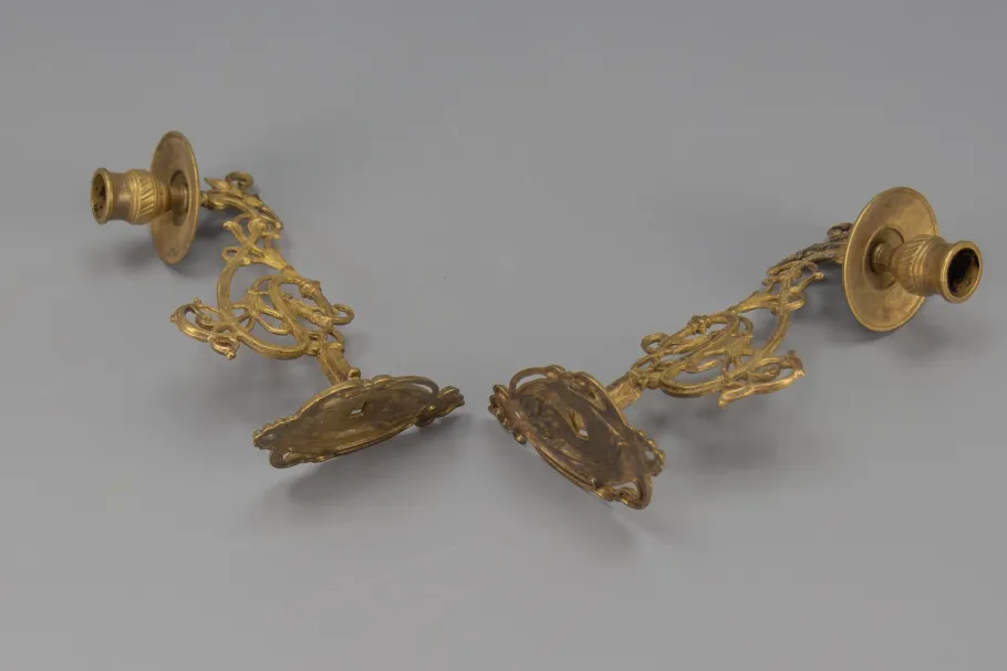 Clearance Pamono Art Nouveau French Piano Candleholders, 1950s, Set of 2