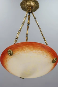 Online Pamono Art Nouveau Pate de Verre Glass Bowl Pendant Light by Charles Schneider, 1920s