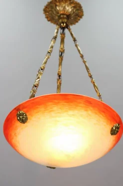 Online Pamono Art Nouveau Pate de Verre Glass Bowl Pendant Light by Charles Schneider, 1920s