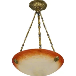 Online Pamono Art Nouveau Pate de Verre Glass Bowl Pendant Light by Charles Schneider, 1920s