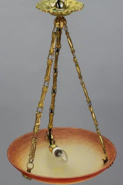 Online Pamono Art Nouveau Pate de Verre Glass Bowl Pendant Light by Charles Schneider, 1920s