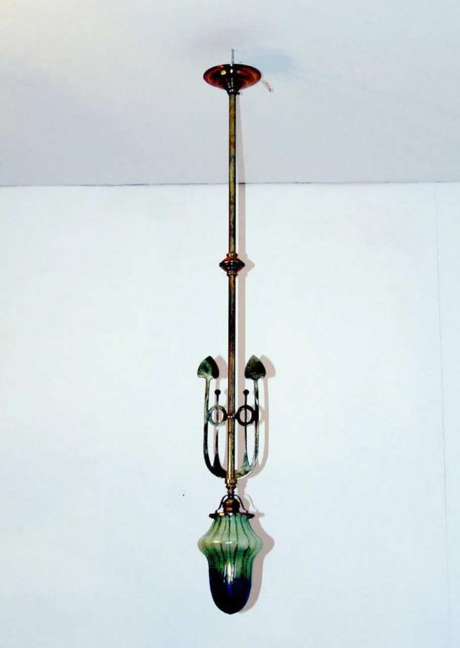 Best Pamono Art Nouveau Pendant with Palme König Shade, Vienna, 1900s