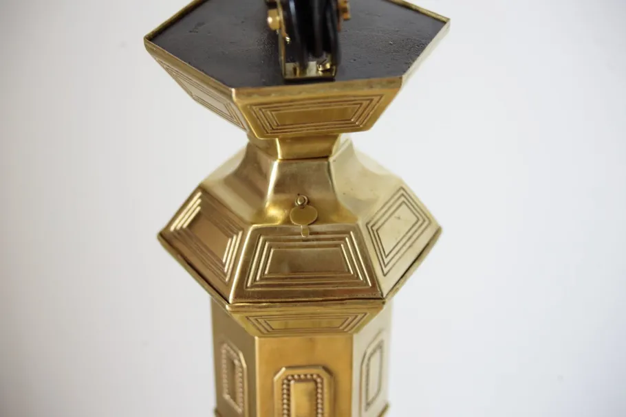 Clearance Pamono Art Nouveau Pull Down Brass Pendant Light, 1890s