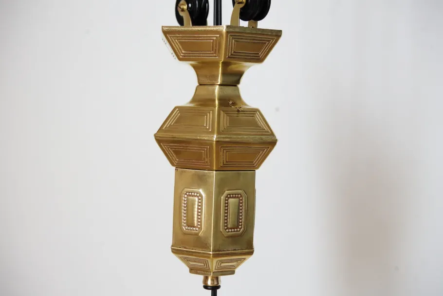 Clearance Pamono Art Nouveau Pull Down Brass Pendant Light, 1890s