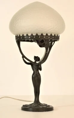 Best Pamono Art Nouveau Table Lamp by Lucien Edouard Alliot for Judgendstil