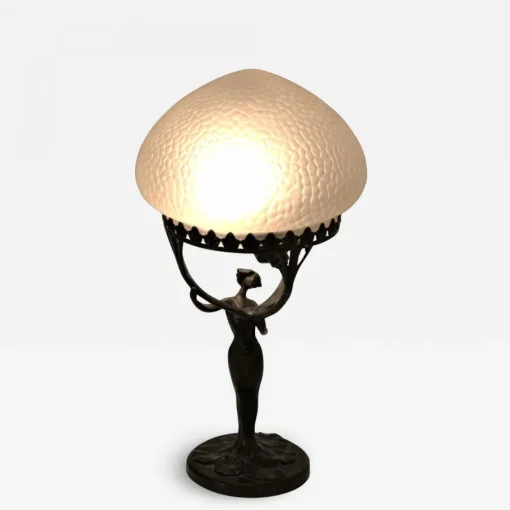 Best Pamono Art Nouveau Table Lamp by Lucien Edouard Alliot for Judgendstil