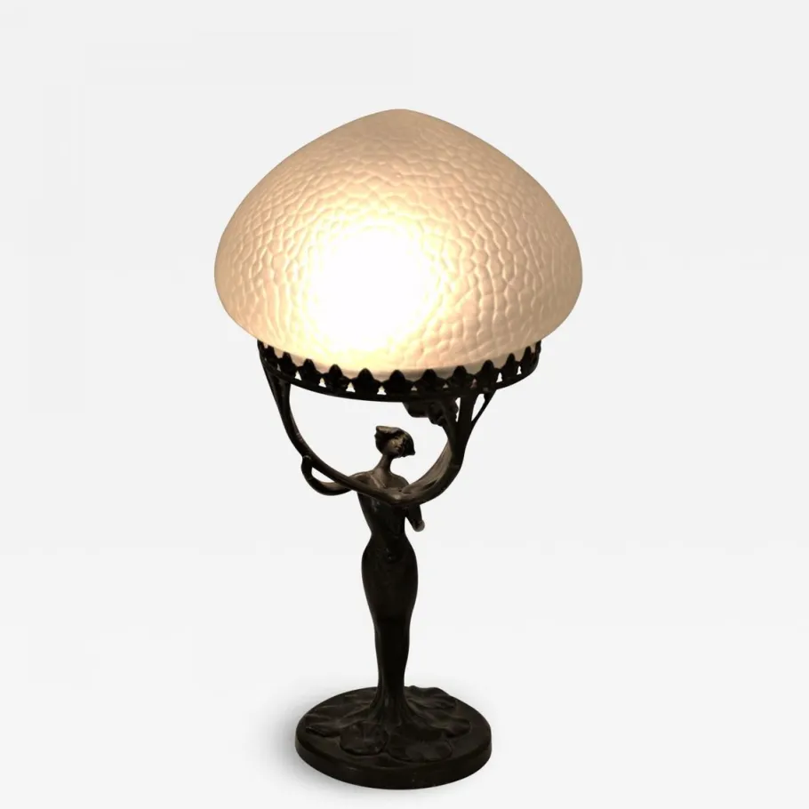 Best Pamono Art Nouveau Table Lamp by Lucien Edouard Alliot for Judgendstil