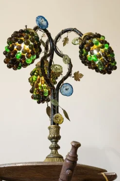 Sale Pamono Art Nouveau Table Lamp with Murano Glass Lampshade, 1920s