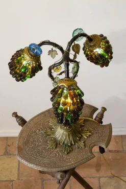 Sale Pamono Art Nouveau Table Lamp with Murano Glass Lampshade, 1920s
