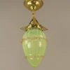 Discount Pamono Art Nouveau Viennese Pendant Lamp with Uranium Vaseline Glass Shade, Austria, 1920s