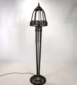 Pamono Art Nouveau Wrought Iron Floor Lamp, 1920