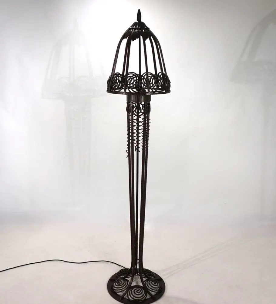 Pamono Art Nouveau Wrought Iron Floor Lamp, 1920