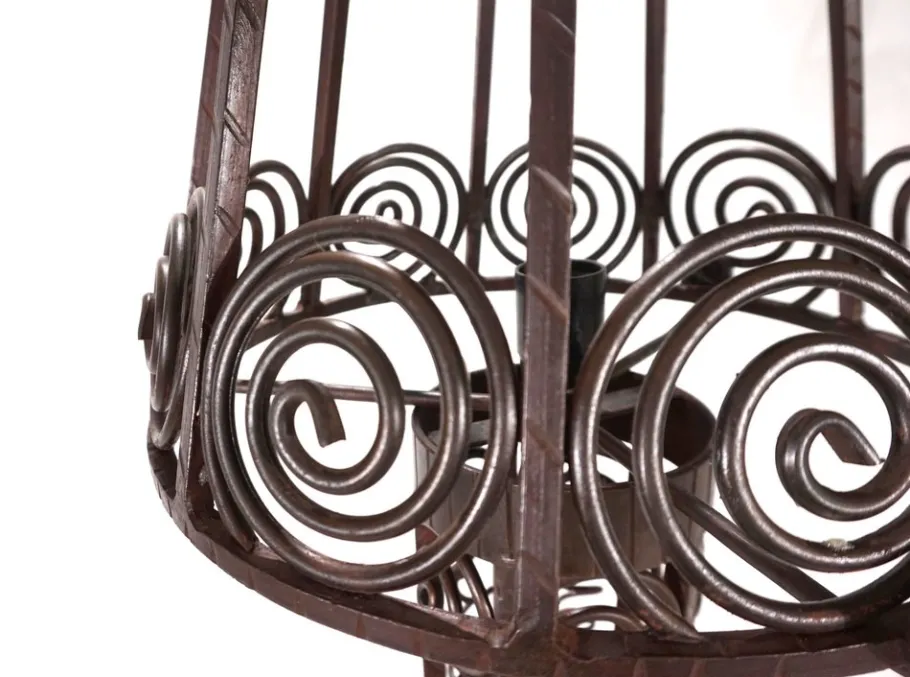 Pamono Art Nouveau Wrought Iron Floor Lamp, 1920