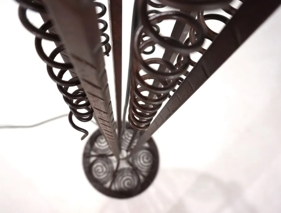 Pamono Art Nouveau Wrought Iron Floor Lamp, 1920