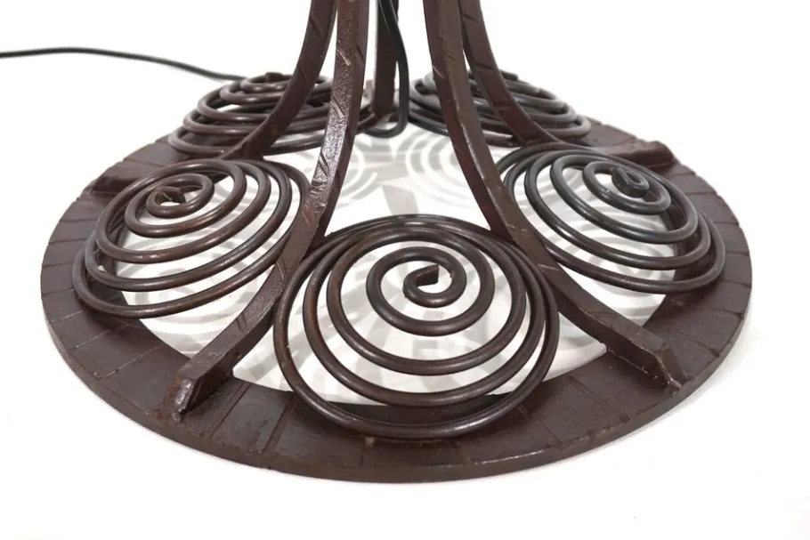 Pamono Art Nouveau Wrought Iron Floor Lamp, 1920