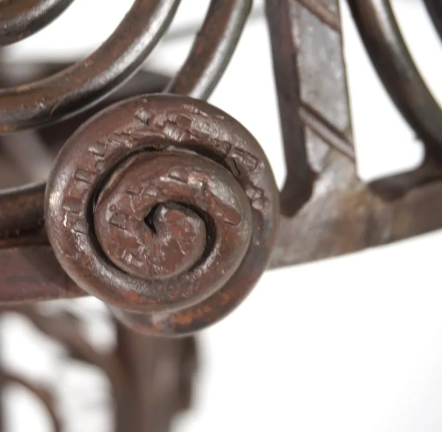 Pamono Art Nouveau Wrought Iron Floor Lamp, 1920