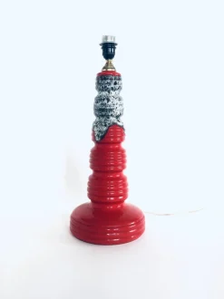 Best Pamono Art Pottery Fat Lava Ceramic Lamp Base, West Germany, 1960s
