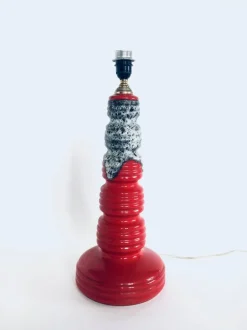 Best Pamono Art Pottery Fat Lava Ceramic Lamp Base, West Germany, 1960s