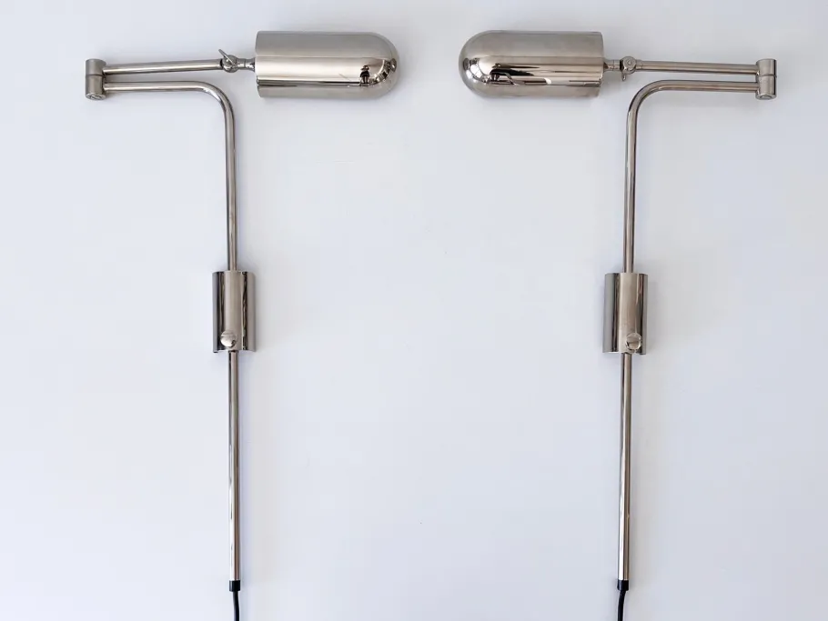 Clearance Pamono Articulated Wall Lamps or Reading Lights by Florian Schulz, 1970s, Set of 2