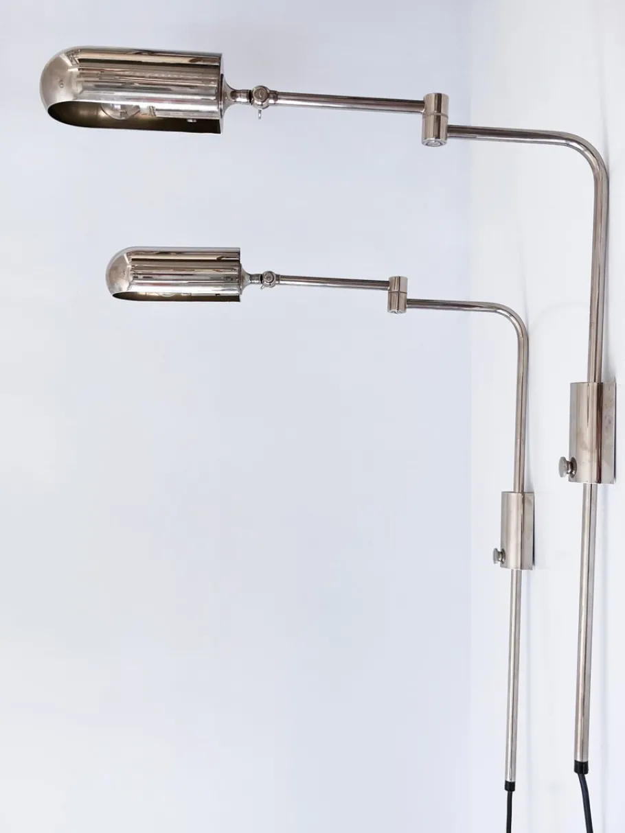 Clearance Pamono Articulated Wall Lamps or Reading Lights by Florian Schulz, 1970s, Set of 2