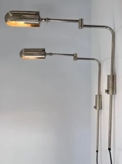 Clearance Pamono Articulated Wall Lamps or Reading Lights by Florian Schulz, 1970s, Set of 2