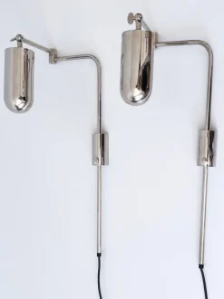 Clearance Pamono Articulated Wall Lamps or Reading Lights by Florian Schulz, 1970s, Set of 2