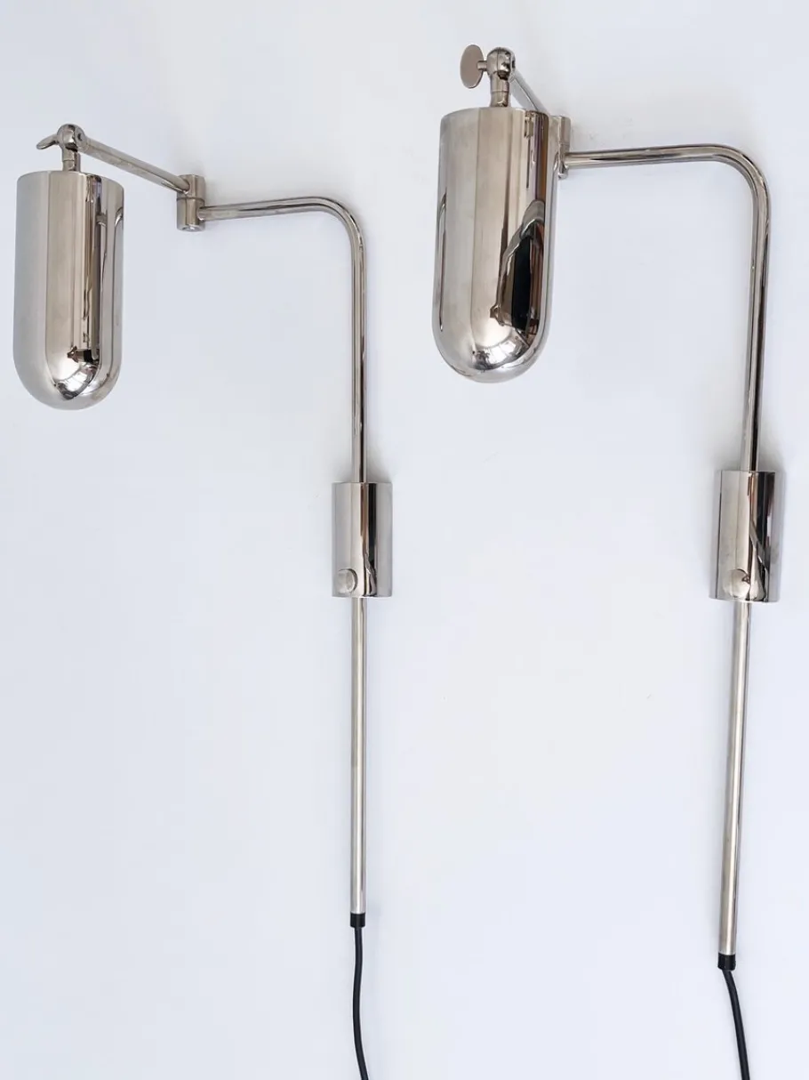 Clearance Pamono Articulated Wall Lamps or Reading Lights by Florian Schulz, 1970s, Set of 2