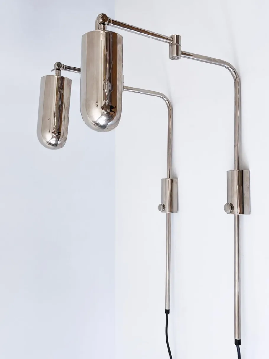 Clearance Pamono Articulated Wall Lamps or Reading Lights by Florian Schulz, 1970s, Set of 2