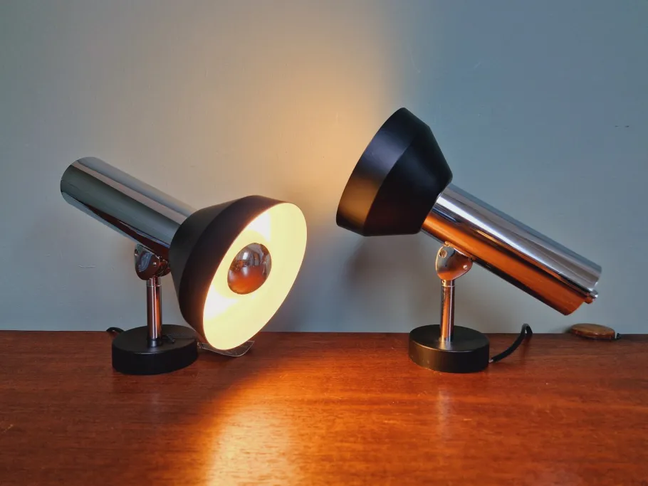 Clearance Pamono Articulated Wall Lights in Chromed Metal from Boulanger, Belgium, 1970s, Set of 2