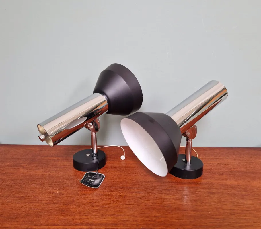 Clearance Pamono Articulated Wall Lights in Chromed Metal from Boulanger, Belgium, 1970s, Set of 2