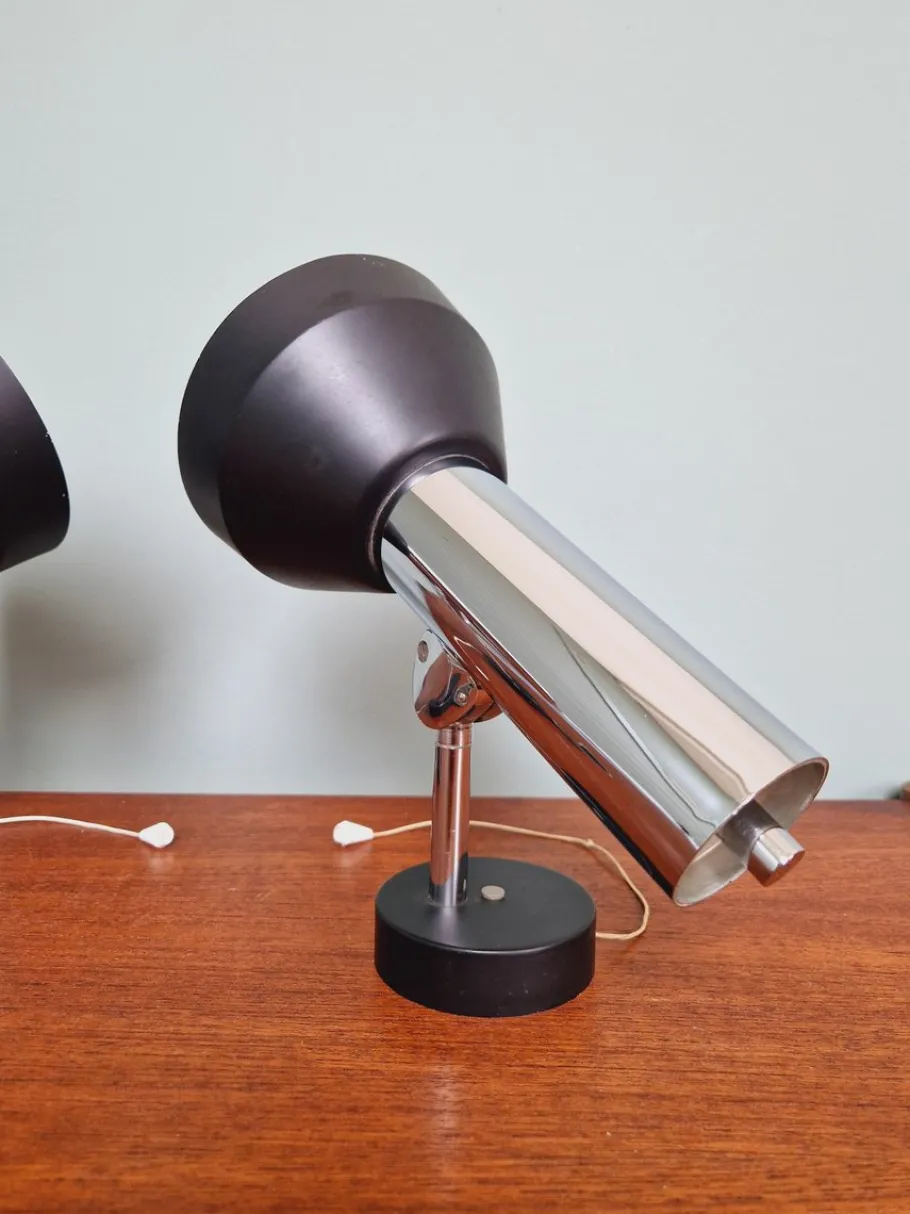 Clearance Pamono Articulated Wall Lights in Chromed Metal from Boulanger, Belgium, 1970s, Set of 2