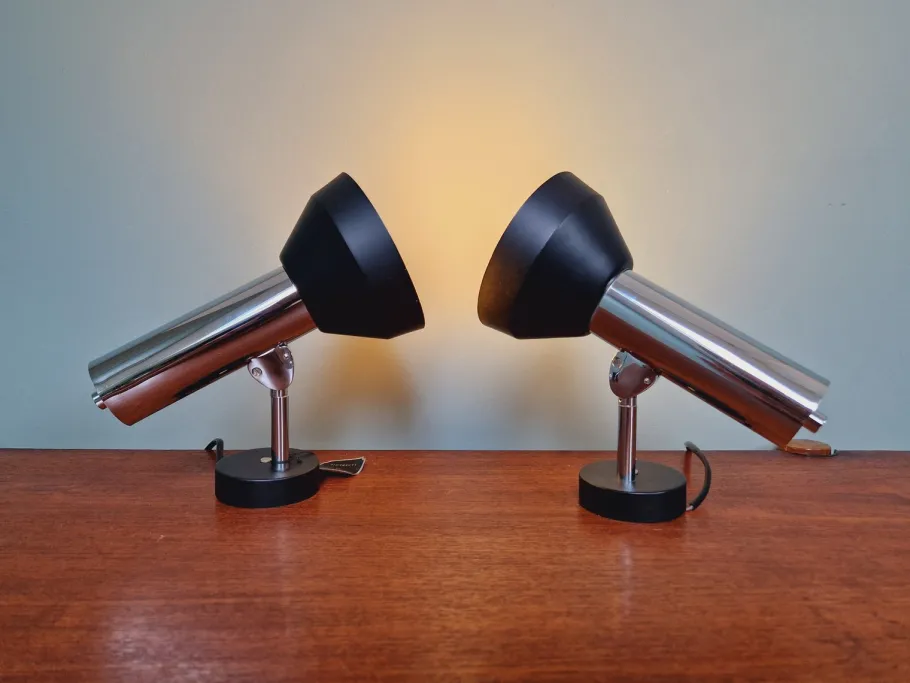 Clearance Pamono Articulated Wall Lights in Chromed Metal from Boulanger, Belgium, 1970s, Set of 2