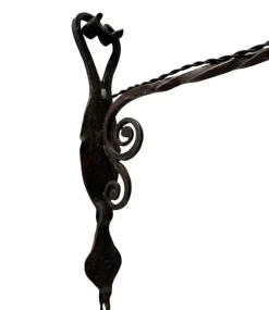 Hot Pamono Arts & Crafts Patinated Wrought Iron Lantern Wall Light, 1890s