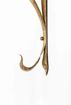 Hot Pamono Arts & Crafts Planished Brass Wall Lamps, 1890s, Set of 2