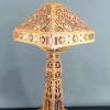 Best Pamono Arts & Crafts Prairie School Cut-Out Wood Lamp in the style of Frank Lloyd Wright, USA, 1900s