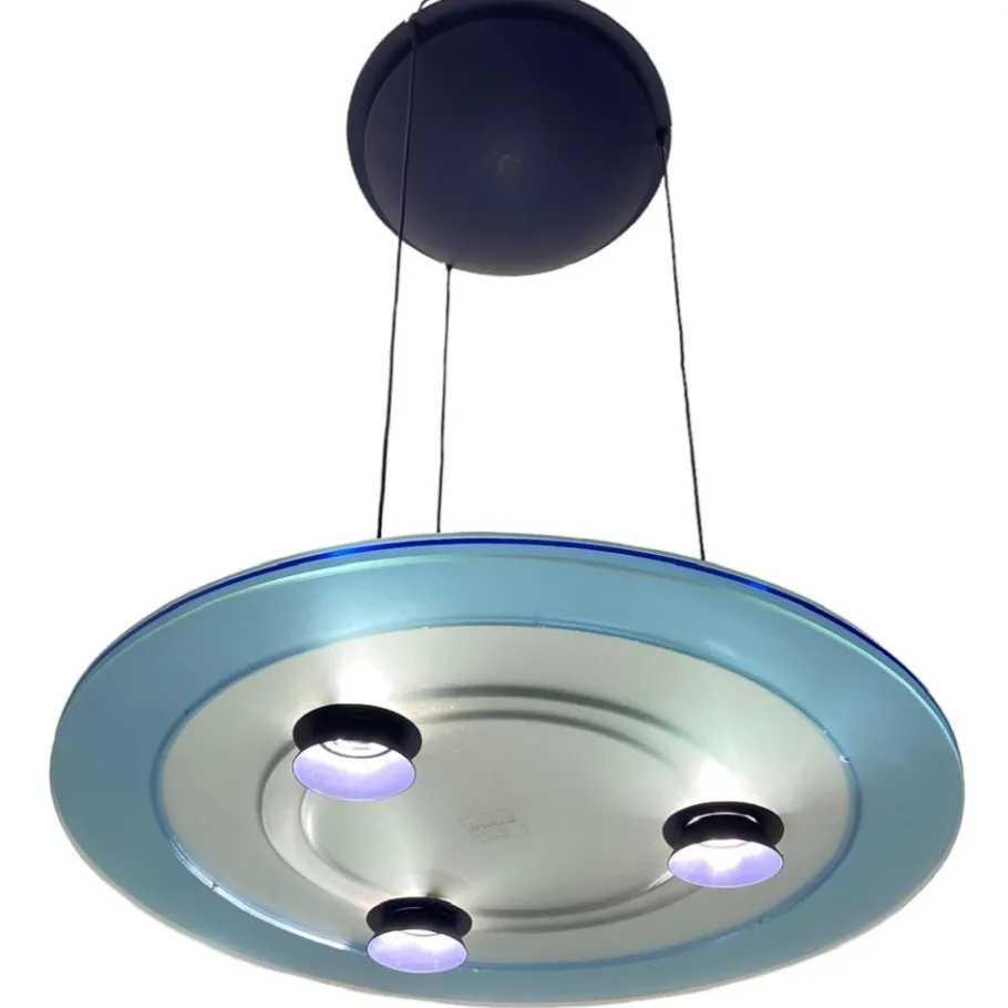 New Pamono Aurora Glass Light Pendant from Arteluce, 1980s