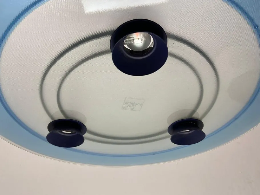 New Pamono Aurora Glass Light Pendant from Arteluce, 1980s