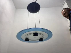 New Pamono Aurora Glass Light Pendant from Arteluce, 1980s