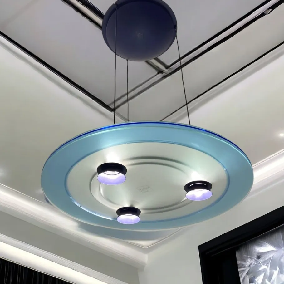 New Pamono Aurora Glass Light Pendant from Arteluce, 1980s