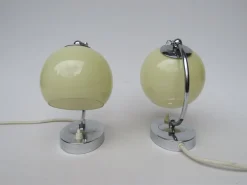 Best Pamono Austrian Art Deco Bedside Lamps in Chrome, Set of 2