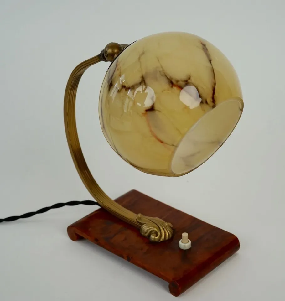 New Pamono Austrian Art Deco Bedside Table Lamp, 1920s