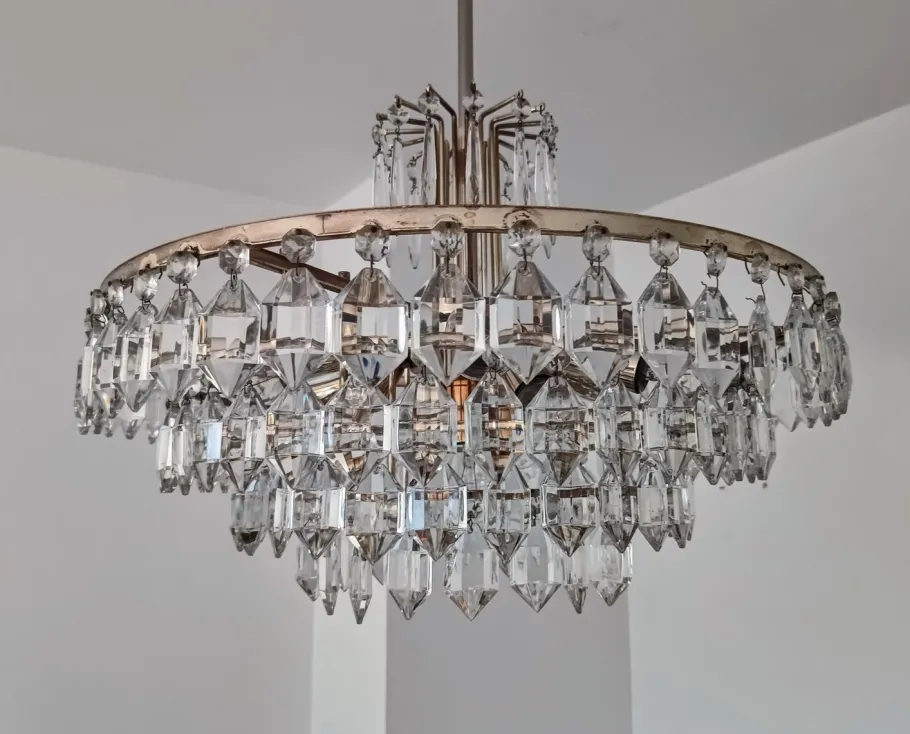 Online Pamono Austrian Chandelier in Chrom and Crystal Glass from Bakalowits & Söhne, 1960s