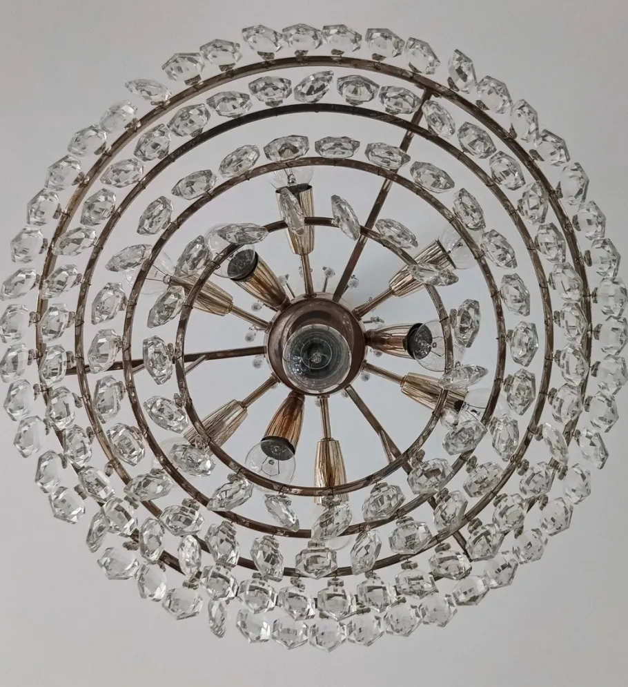 Online Pamono Austrian Chandelier in Chrom and Crystal Glass from Bakalowits & Söhne, 1960s